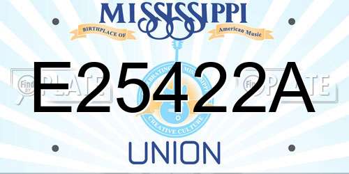 E25422A Mississippi License Plate