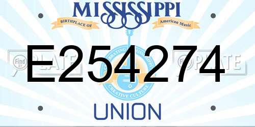E254274 Mississippi License Plate