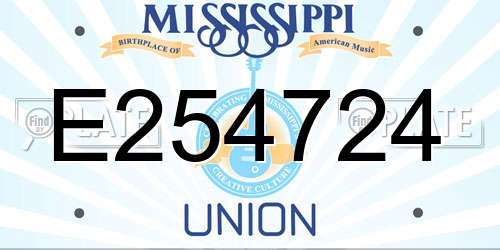E254724 Mississippi License Plate