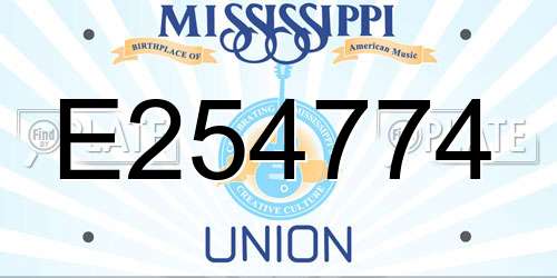 E254774 Mississippi License Plate