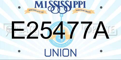 E25477A Mississippi License Plate