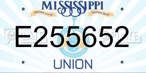 E255652 Mississippi License Plate