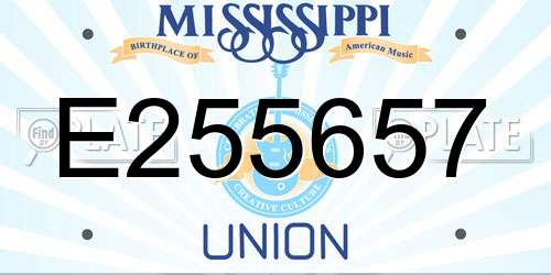 E255657 Mississippi License Plate