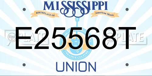 E25568T Mississippi License Plate