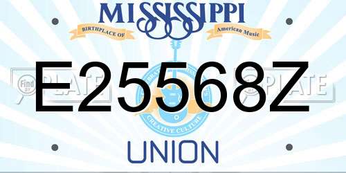 E25568Z Mississippi License Plate