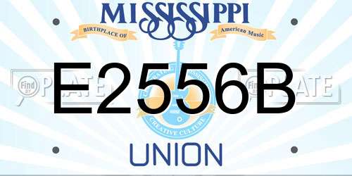 E2556B Mississippi License Plate