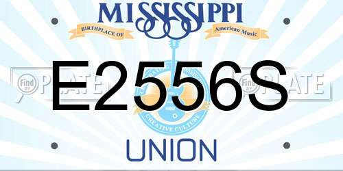 E2556S Mississippi License Plate