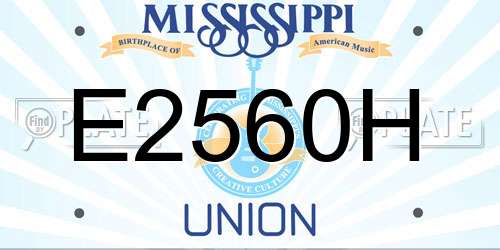 E2560H Mississippi License Plate