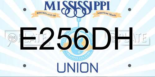 E256DH Mississippi License Plate