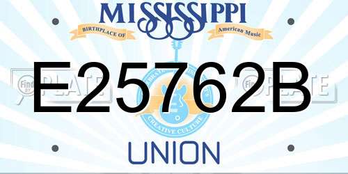 E25762B Mississippi License Plate