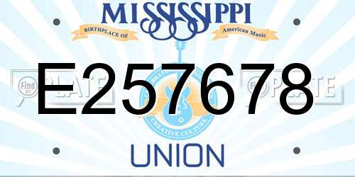 E257678 Mississippi License Plate