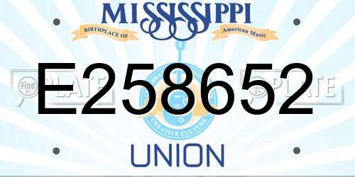 E258652 Mississippi License Plate