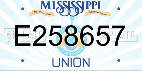 E258657 Mississippi License Plate