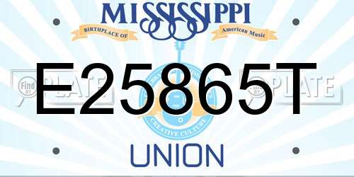 E25865T Mississippi License Plate