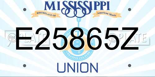 E25865Z Mississippi License Plate