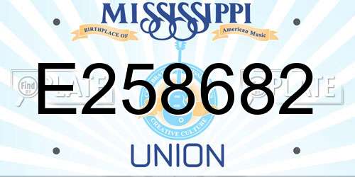 E258682 Mississippi License Plate