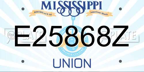 E25868Z Mississippi License Plate