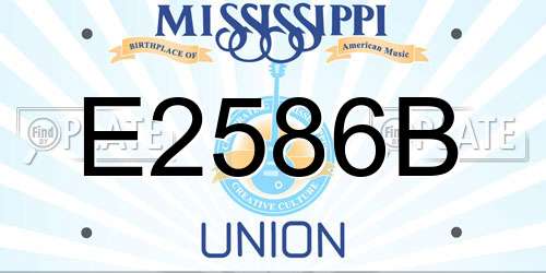 E2586B Mississippi License Plate