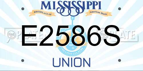E2586S Mississippi License Plate