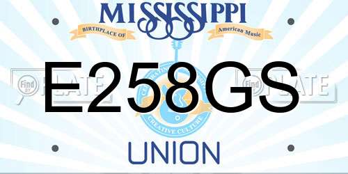 E258GS Mississippi License Plate