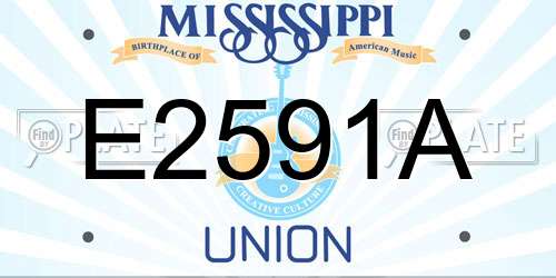 E2591A Mississippi License Plate