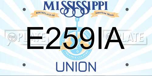 E259IA Mississippi License Plate