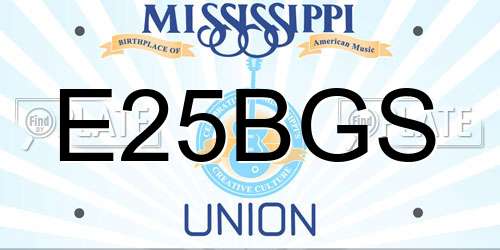 E25BGS Mississippi License Plate