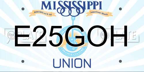 E25GOH Mississippi License Plate