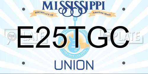 E25TGC Mississippi License Plate