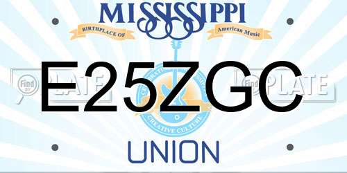 E25ZGC Mississippi License Plate