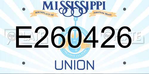 E260426 Mississippi License Plate