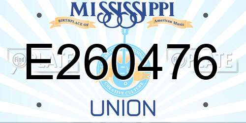 E260476 Mississippi License Plate