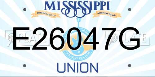 E26047G Mississippi License Plate