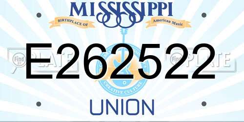 E262522 Mississippi License Plate