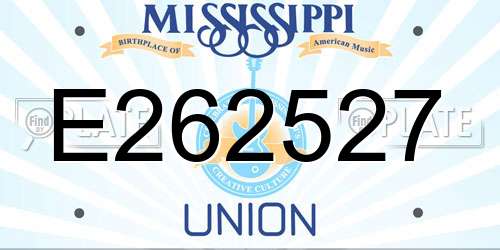 E262527 Mississippi License Plate