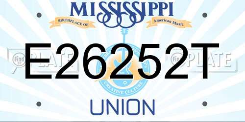 E26252T Mississippi License Plate