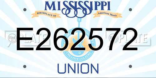 E262572 Mississippi License Plate