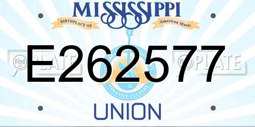 E262577 Mississippi License Plate