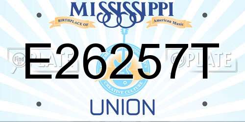 E26257T Mississippi License Plate