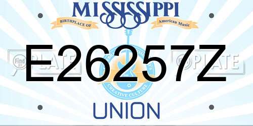 E26257Z Mississippi License Plate