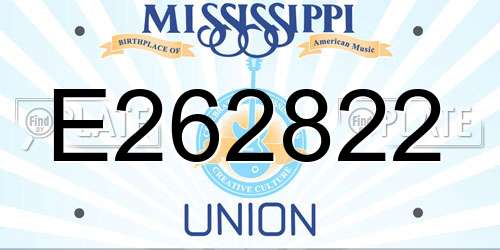 E262822 Mississippi License Plate