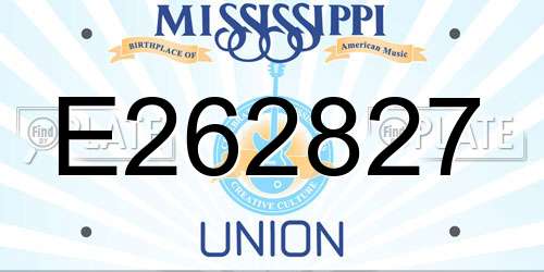 E262827 Mississippi License Plate