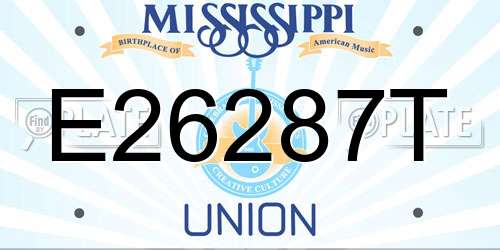 E26287T Mississippi License Plate