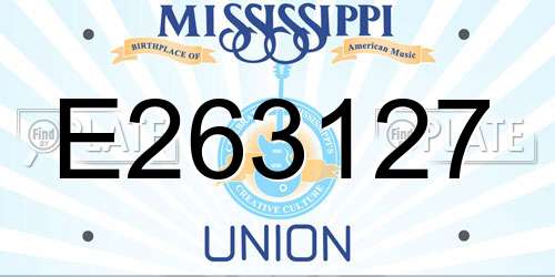 E263127 Mississippi License Plate