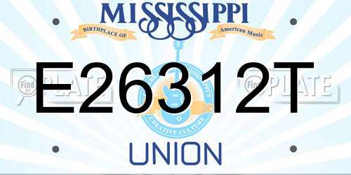 E26312T Mississippi License Plate