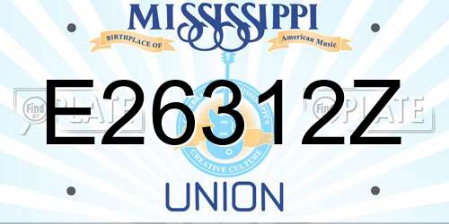 E26312Z Mississippi License Plate
