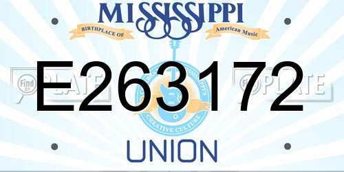 E263172 Mississippi License Plate
