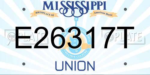 E26317T Mississippi License Plate