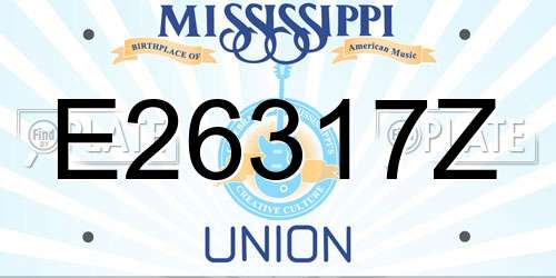 E26317Z Mississippi License Plate