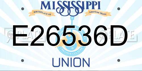 E26536D Mississippi License Plate